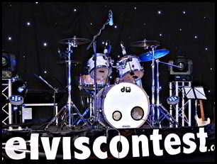 Drums on the stage at the Elvis Contest